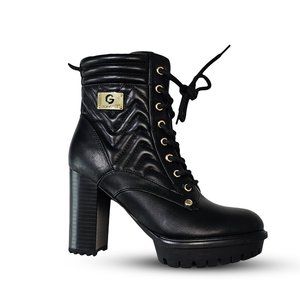 Leather Designer Boots BY GUESS for Women - Timeless Elegance Black Size 7 1/2